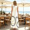 Women's Sleeveless Summer Tank Dress Minimalist Lines,Loose Fit,Comfortable Fabric,Ideal for Beach Vacation & Daily Casual Wear