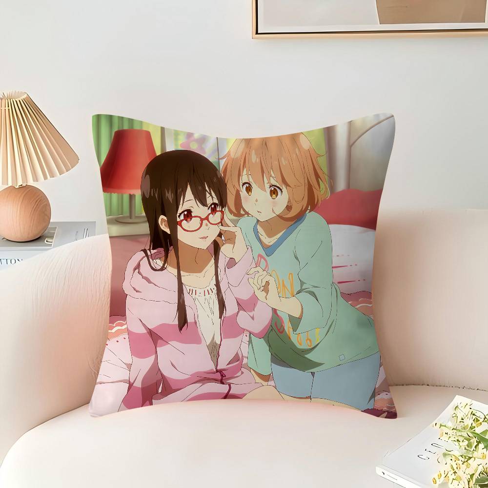 Anime B-Beyond the Boundary Pillow Cushion Cover Pillowcase Living Room Sofa Home Decor Customized