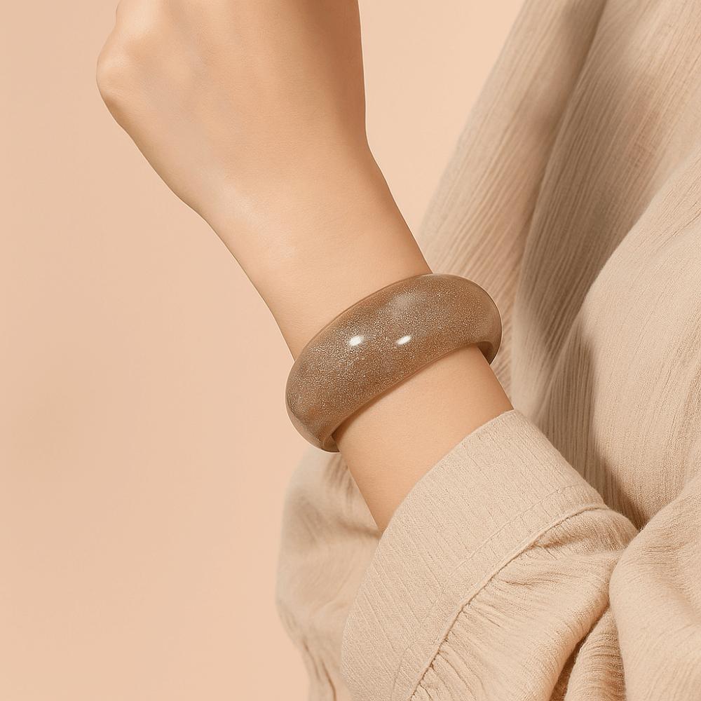 

Minority Design Glitter Acrylic Bangle Open Geometric Irregular Bangle Daily фіолетовий