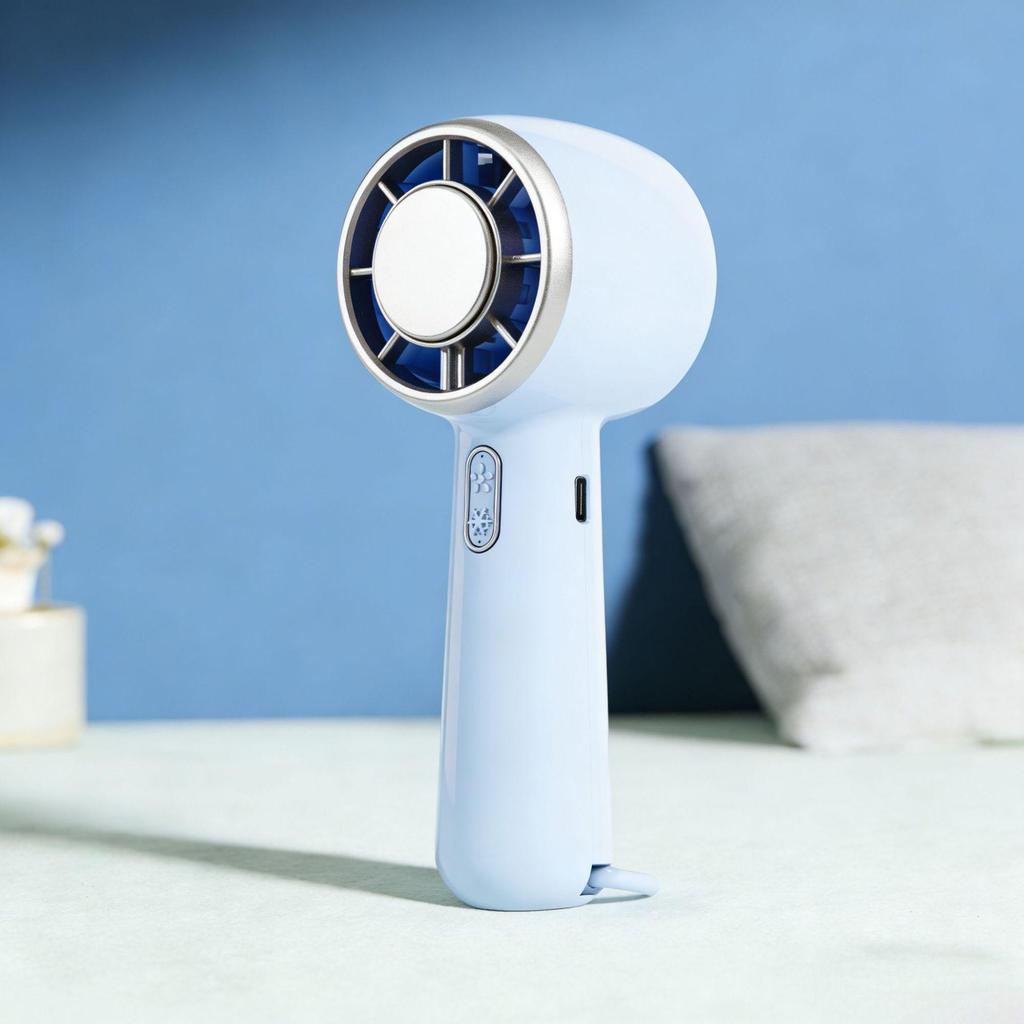 High-Speed Portable Handheld Fan with Ice Pack and Rechargeable Semiconductor Technology