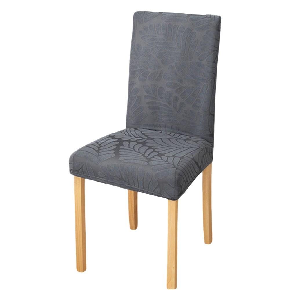 

Long Checkered Dining Chair Cover Elastic Stretch Spandex Seat Covers Waterproof Solid Color Jacquard Chair Cushion Cover темно серый