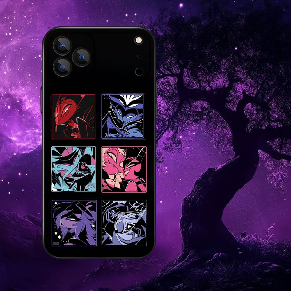 Anime H-Helluva B-Boss Phone Case For iPhone 17,16,15,14,13,12,Pro,Max,Plus,E,SE4,Air,Mini Black Soft Box iPhone17