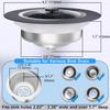 2 Pack - 3 in 1 Kitchen Sink Drain Strainer, 304 Stainless Steel Bounce Core Sink Stopper with Basket Filter Pop-up Sink Plug for Standard 3-1/2 Inch
