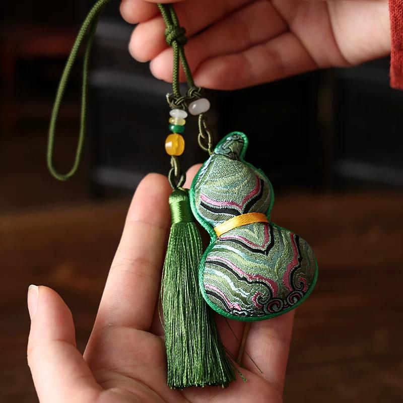 Country Chinese Ancient Style Dragon Boat Festival Fu Lu Gourd Sachet Perfume Bag Car Pendant Pendant Small Gift Embroider Birth Year Pouch