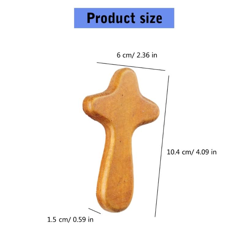 5Pcs Spiritual Decors Wood Holding Crosses Handmade Wood Crosses for Prayer Miniature Pocket Crosses Religious Decors