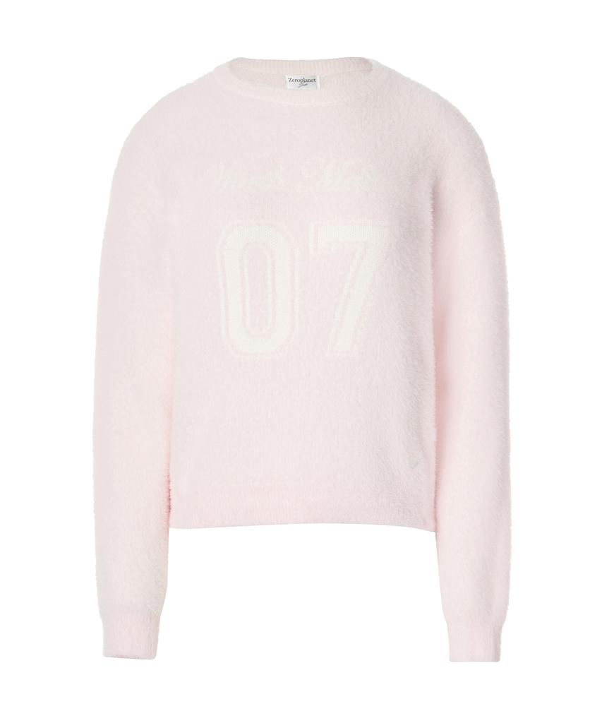 ZEROPLANET 07 Graphic Hairy Sweatshirt [Pink]