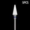5pcs Milling Cutter For Manicure Set Ceramic Nail Drill Bit Mill Manicure Machine Pedicure Tools for Removing Gel File 3/32 Inch