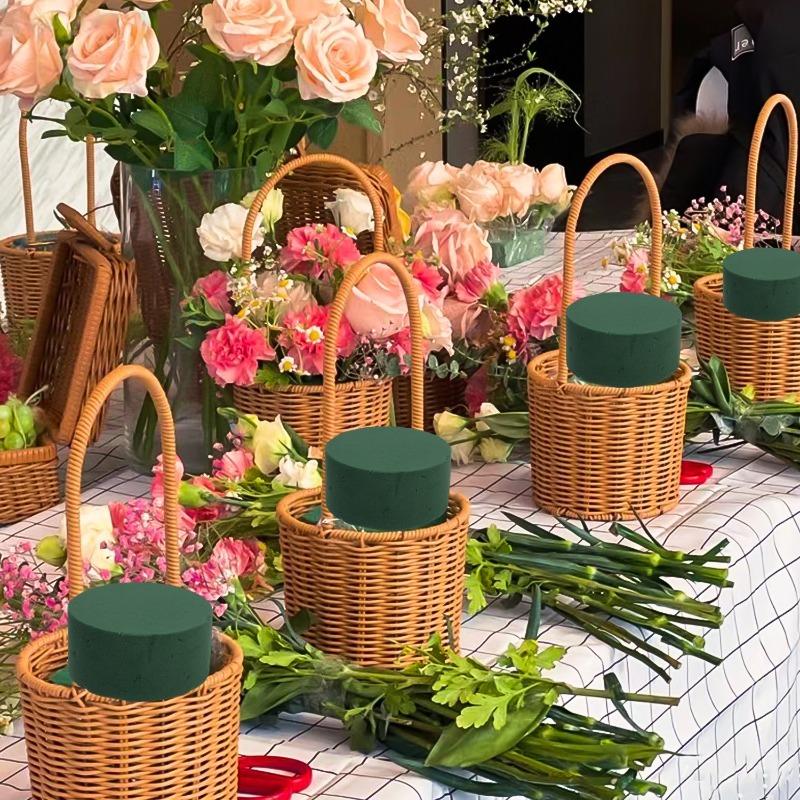 Round Floral Foam Blocks DIY Absorbent Floral Foam Brick Wet Dry Florist Sponge Bricks Garden Flower Mud Absorb Water Foam Block