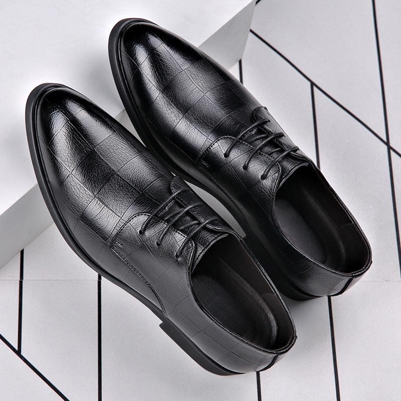 

Dress leather shoes style shoes leather shoes men s summer sandals single shoes heightening shoes men s hollow 2025 37