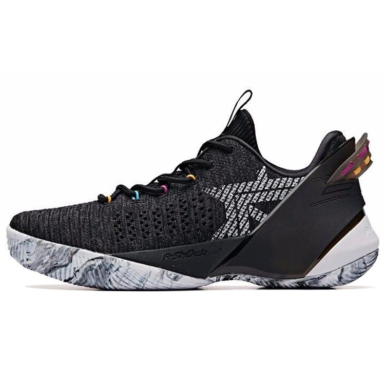 New Anta 3.0 Cushioning Slip Resistant Low Top Basketball Shoes Men's Black White 11931608-2