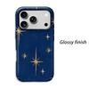 Midnight Gold Starburst Star Pattern Protective Shockproof Film Aesthetic Bumper Phone Case Cover For iPhone 14 15 16 17 Pro Max Plus