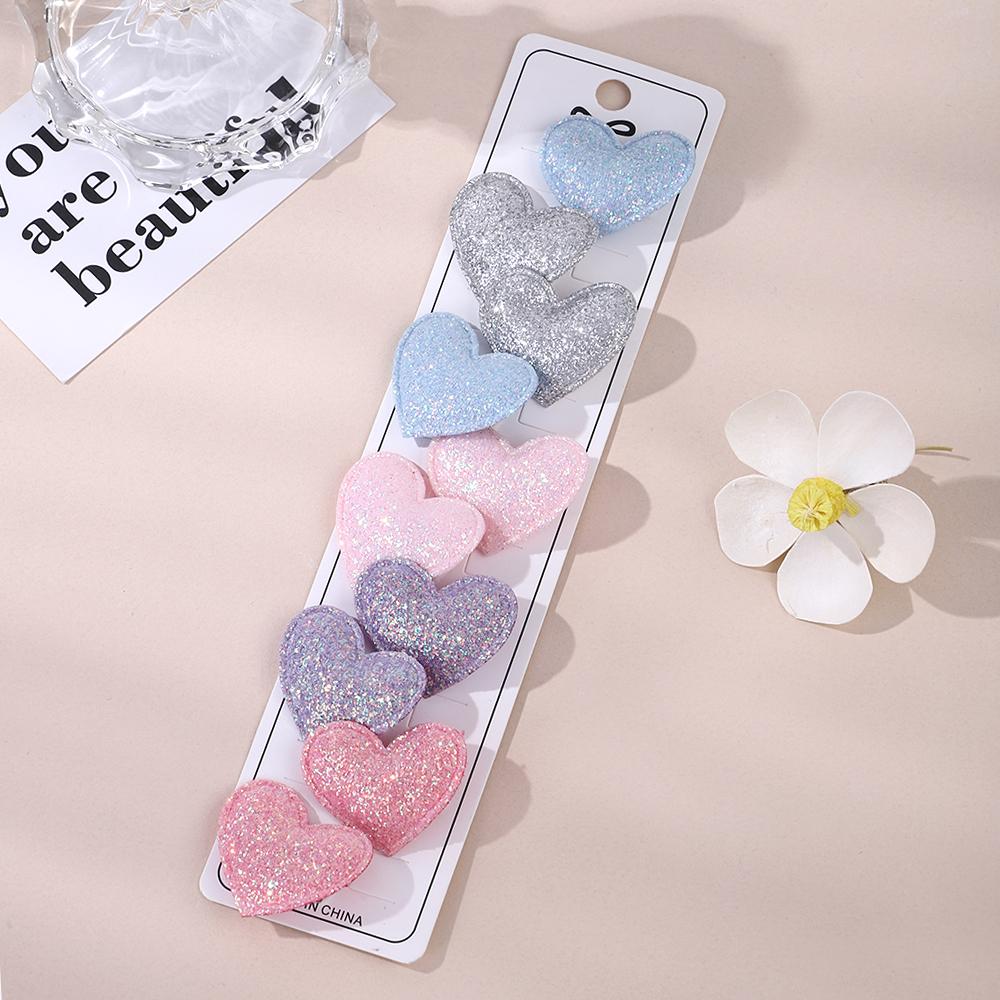 

10 шт. мультяшные детские красочные мини-заколки для волос в форме сердца, заколка для челки BB, заколка-клип для волос, милые аксессуары для волос