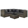 4 piece garden lounge set with cushions poly rattan grey