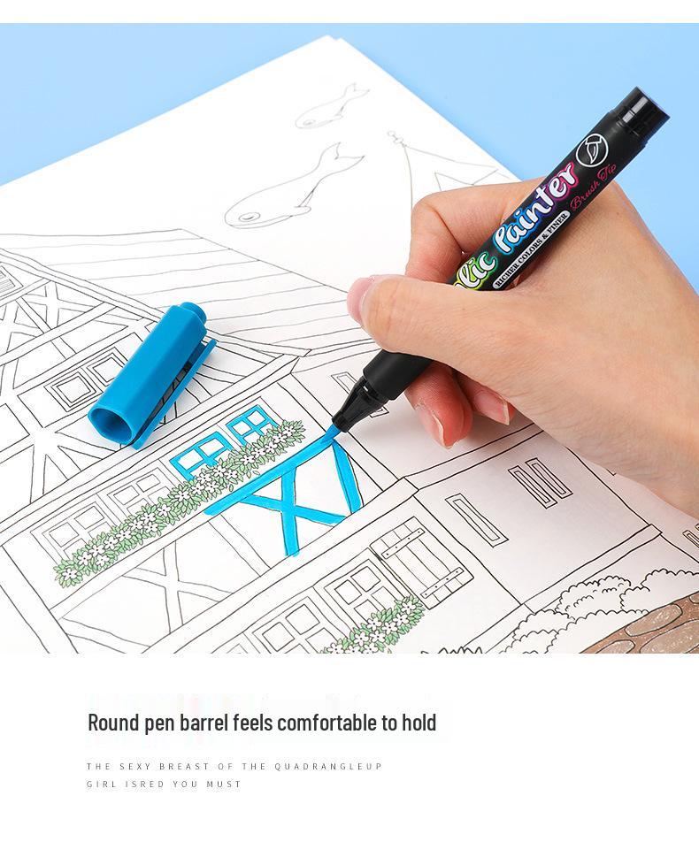 Guan Na 7100 Water-Based Acrylic Marker Set - 36 Color Soft Tip for Stone & Doodle Painting