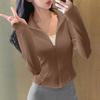 Sunscreen clothes New sports running jacket Outdoor running fitness top Women's training casual stand-up collar yoga clothes