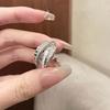 Elegant Multi Row Cubic Zirconia Open Ring Engagement Wedding Band Gift for Her Wedding Anniversary Jewelry
