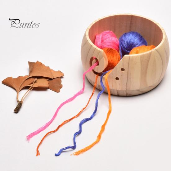 Bol de fire personalizat pentru croșetat Suport de croșetat personalizat din lemn de tricotat cu capac Organizator de depozitare multifuncțional pentru artizanat Cadouri realizate manual pentru