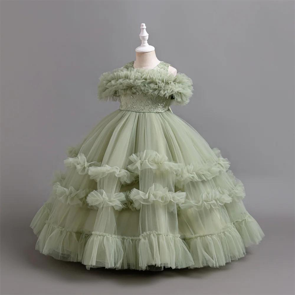 Kız Çiçek Prenses Payetli Bebek Düğün Noel Partisi Elbisesi Doğum Günü Partisi Düğün Çiçek Kızı Tatlı ve Şirin Elbise