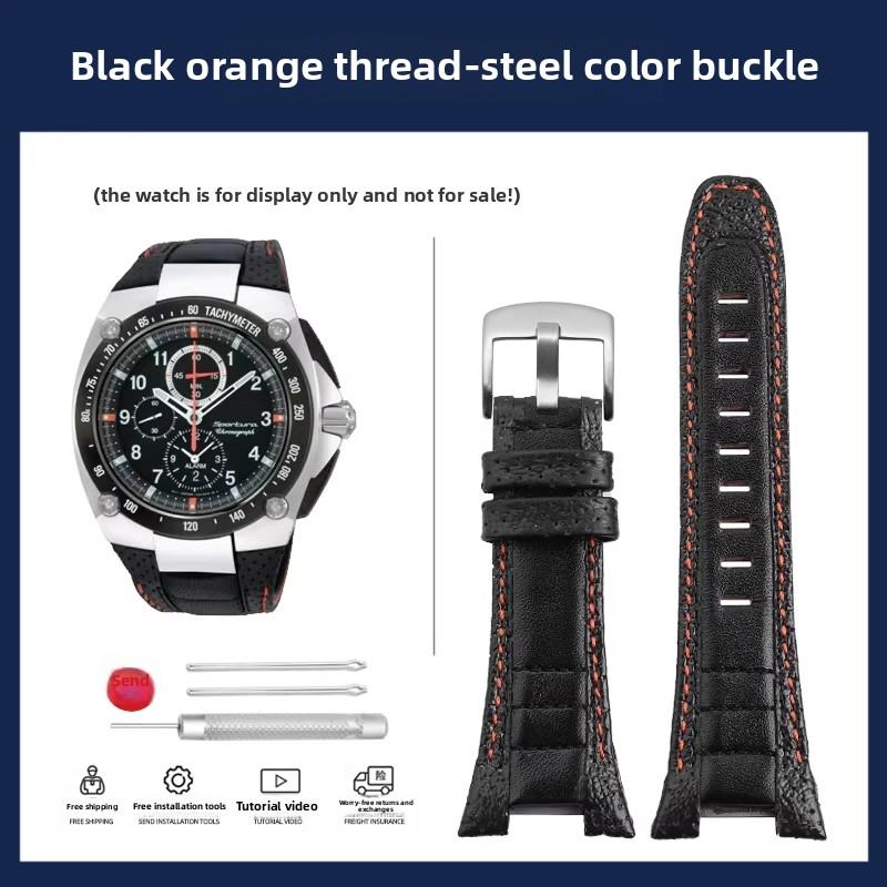 For Seiko Sportura SNAD23J2 SNAE07 SPC047 Cowhide Notched Watchband genuine leather Watch chain Wristband Bracelet Accessories