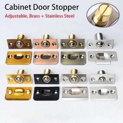 1Set Cabinet Gate Closet Door Ball Catch Spring Roller Ball Furniture Hardware Door Stopper with Screws Adjustable