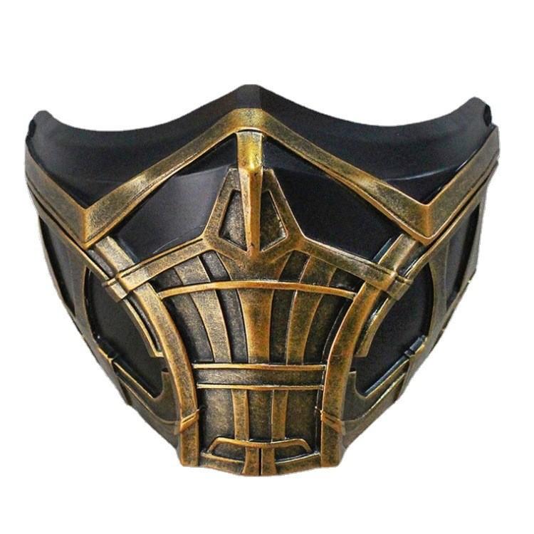 Stunning Mortal Kombat Scorpion Half Face Mask Crafted From Durable Resin For Cosplay Events