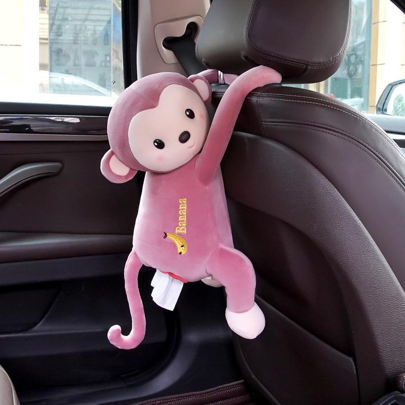 Creative Two-in-One Car Tissue Box & Trash Can - Cute Car Interior Decor Upgraded Large Waterproof Round Bucket
