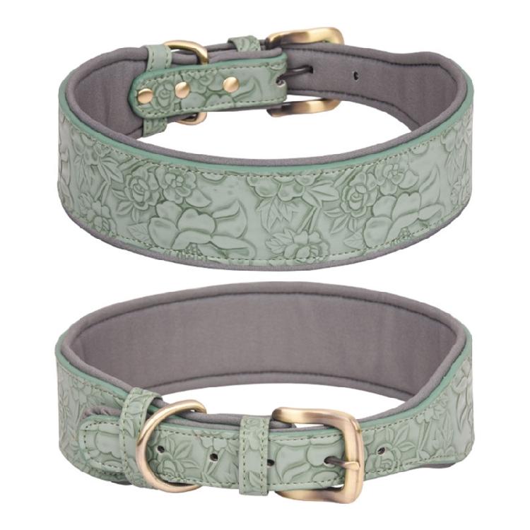 Leather Collar Wide Dog Collars Comfortable Padded Collar for Medium Small Dogs