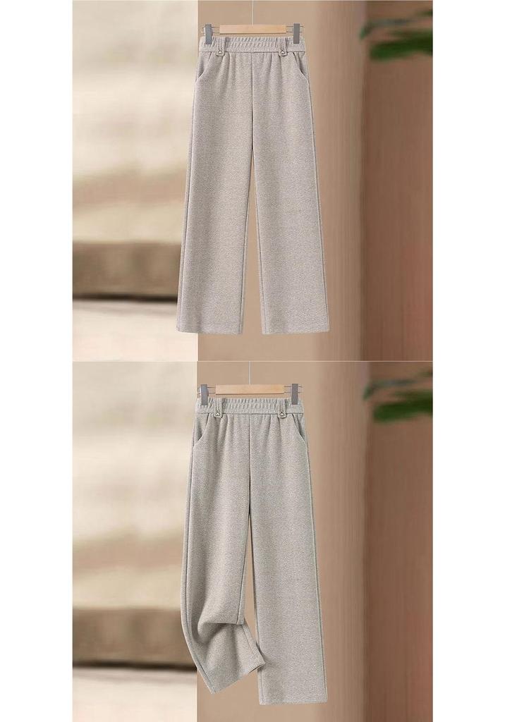 Spring 2026 Fashion High-Waist Elastic Pants for Middle-Aged Women