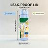1PC Green Frame House Print 750ml Color Plastic Sports Water Bottle Leakproof Flip Straw Lid Suitable for Sports Office Home Use
