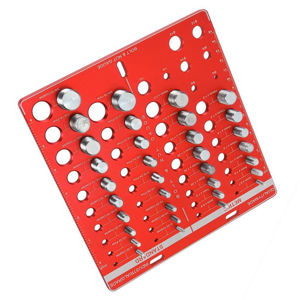 Nut and Bolt Screw Checker, 34 inch and Metric Nut and Bolt Identification Gauge