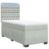 Vidaxl Continentale Bed met Matras, Lichtgrijs, Fluweel, 90x200 Cm