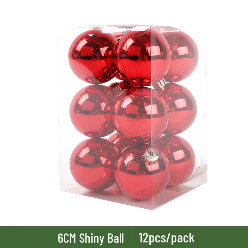 Red Christmas Balls 3-10cm: Electroplated Plastic Tree Ornaments for Festive Atmosphere