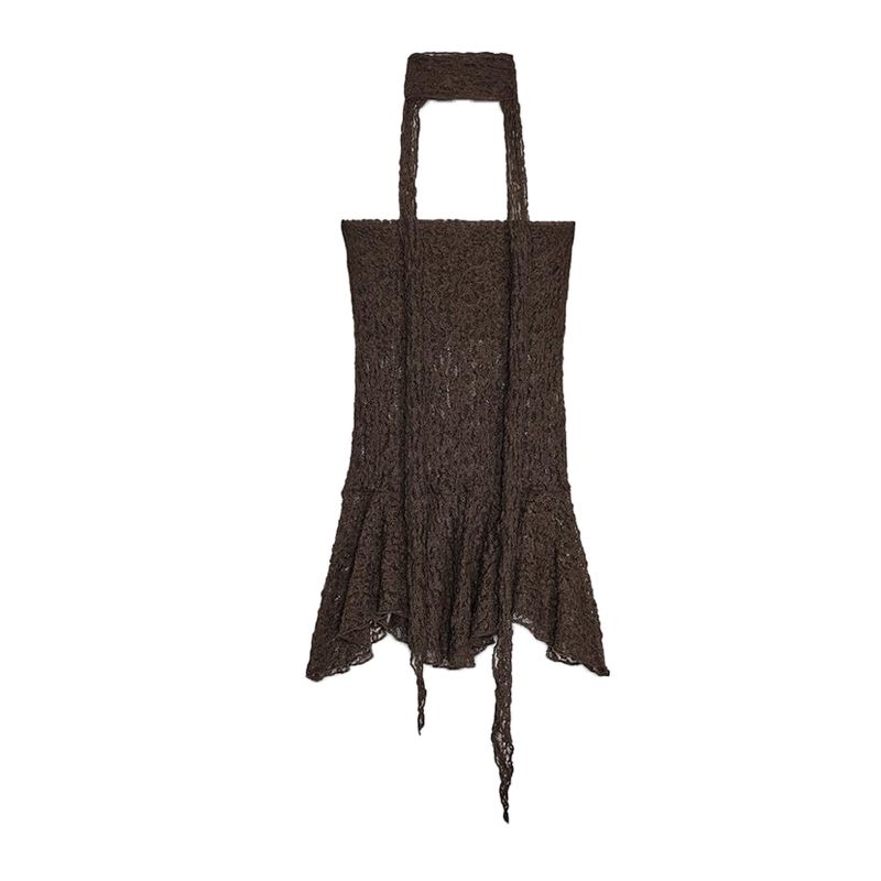 

Шарф Кружевной Топ без бретелек с прямым воротником 6050325 Кружевные Брюки клеш с высокой талией 6050339 Brown Tops S