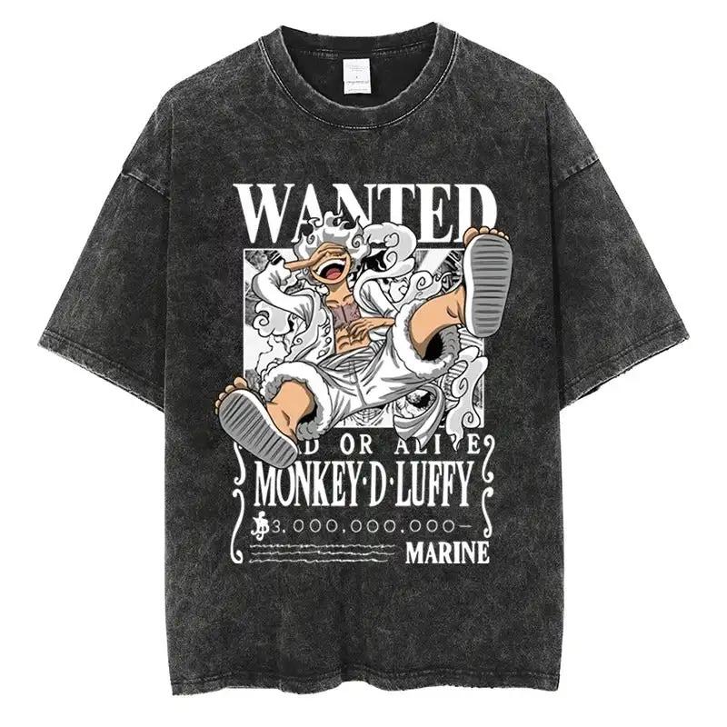 One Piece 2026 New Hot Monkey D Luffy Wanted Graphic T - Shirt summer women s Casual Loose Cotton S