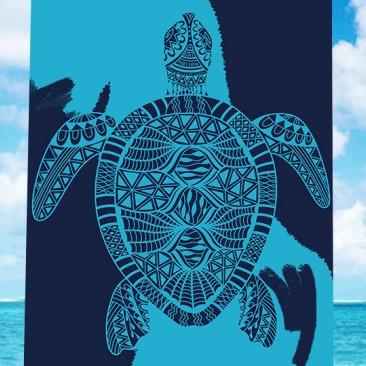 Large Turtle Pattern Printed Microfiber Beach Towel, Bath Towel