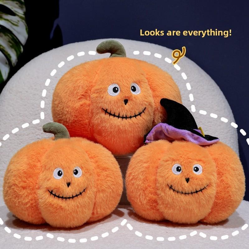 Halloween Theme Cute Hat Pumpkin Plush Toy Doll For Kids And Holiday Decor