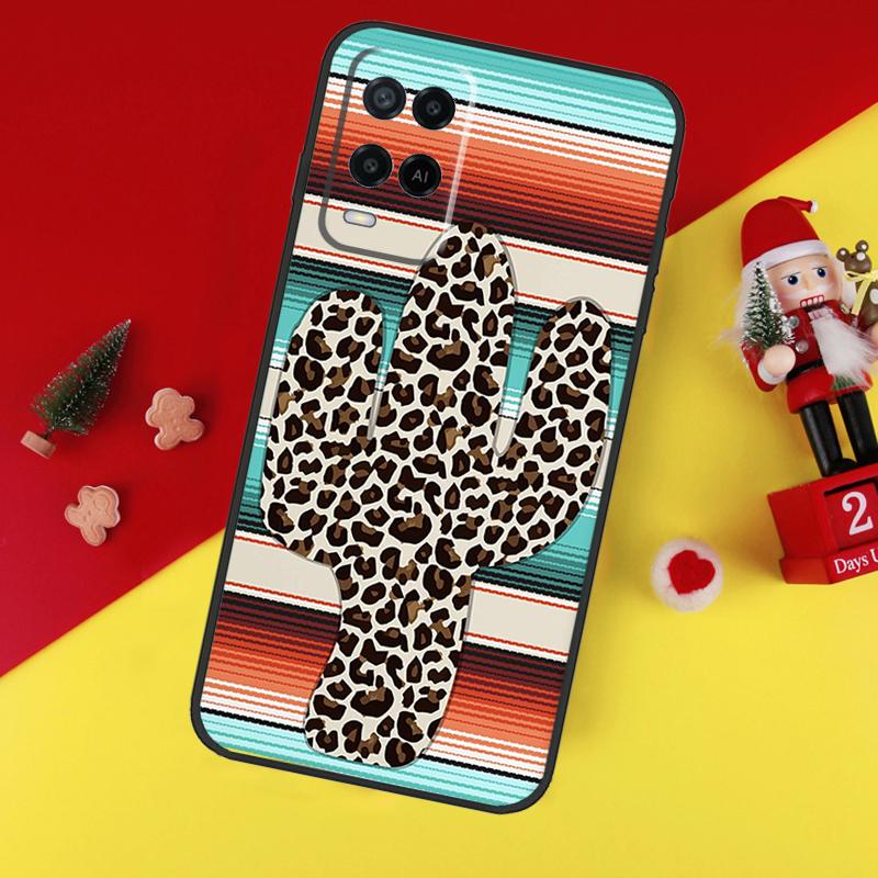 Boho Botanical Leaf Cow Cactus For OPPO A96 A76 A16 A52 A72 A92 A98 A78 A58 A5 A9 A15 A17 A77 A53S A57S A94 A74 A54 Case