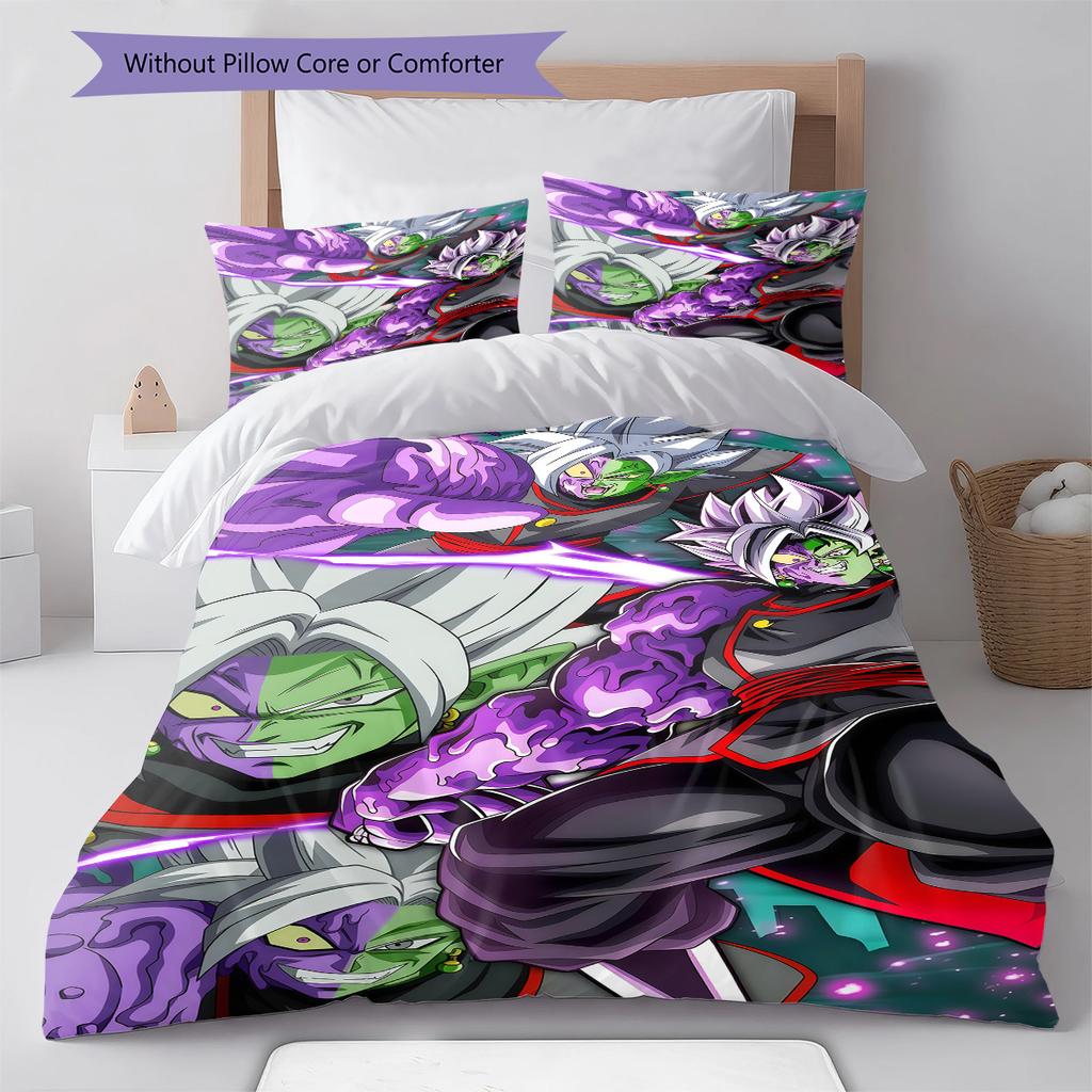 Zamasu Pattern Bedding,Quilt Set Quilt Cover Pillowcase Home Birthday Gift (1 * Duvet Cover + 2 * Pillowcase, Without Core)