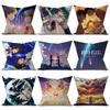 Anime Your Name Pillow Covers Cartoon Sofa Decorative Home Double-sided Printing Short Plush Cute Cushion Cover