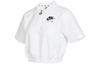 Crop Tops Women's White Lapel Moderate DM6465-100