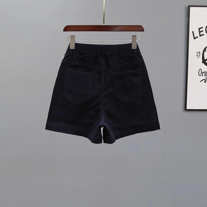2026 Summer Women's High-Waisted Pink Denim Shorts, Age-Reducing Loose Straight Wide-Leg A-Line Hot Pants