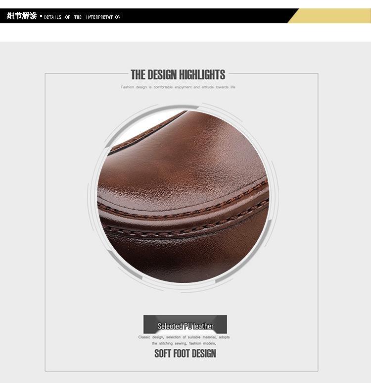 Men's Cross-Border Thick-Soled Leather Loafers - Big Toe Slip-On, Plus Size, Fashion Platform Shoes