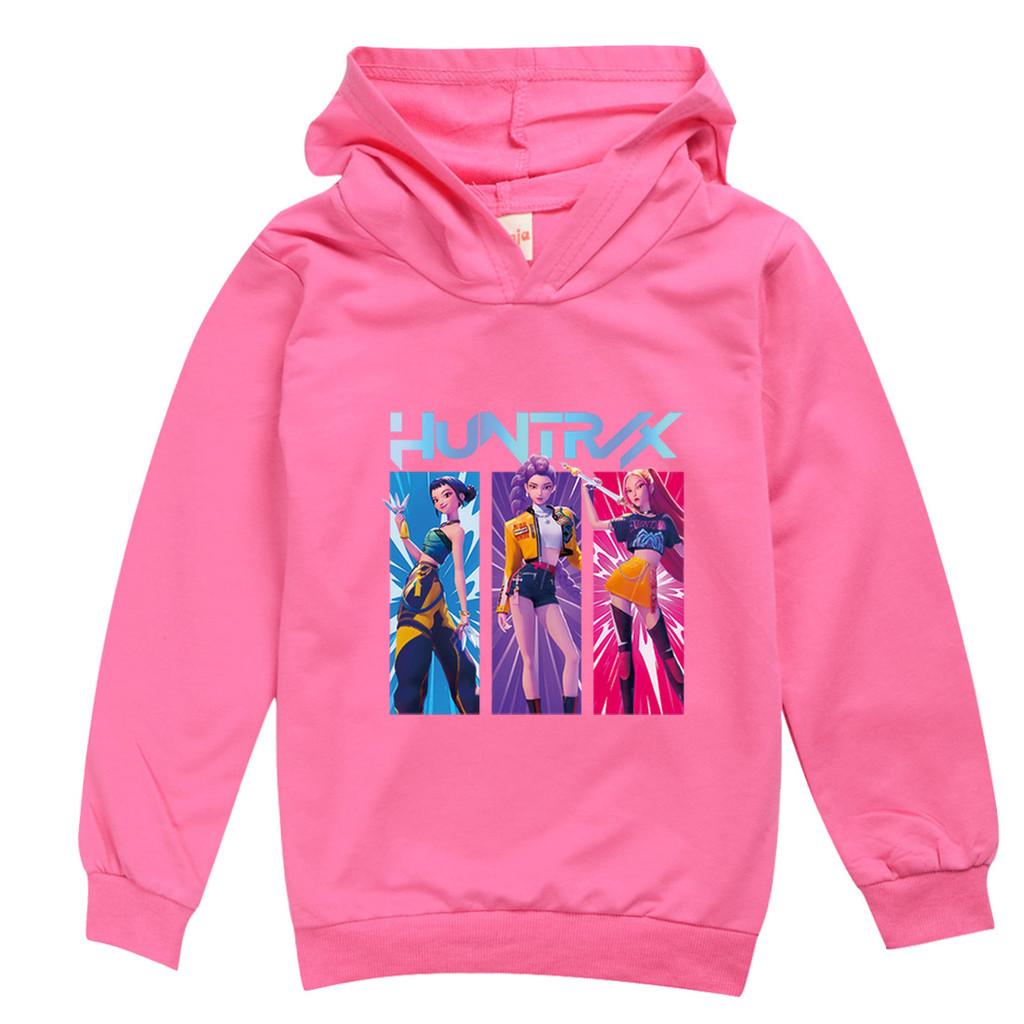 Dziecięce Dziewczęce Anime Kreskówka K-Pop Rumi Zoey Mira Nadrukowane Codzienne Bluzy z Długim Rękawem z Kapturem