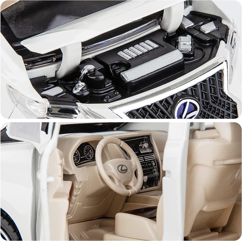 Model auta 1/32 Sběratelské autíčko Lexus LM300 ze slitiny slitiny se světlem a zvukem lze otevřít