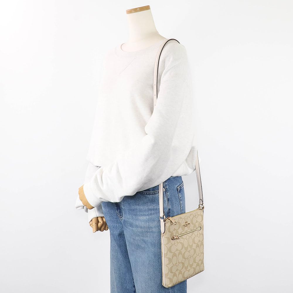 Coach Tasche FCS182 CS182 Helles Khaki x Kreide Luxus beschichtetes Canvas recyceltes Leder Mini Rowan Aktentasche Damen [Coach] (Schultertasche) [Outlet-Produkt]