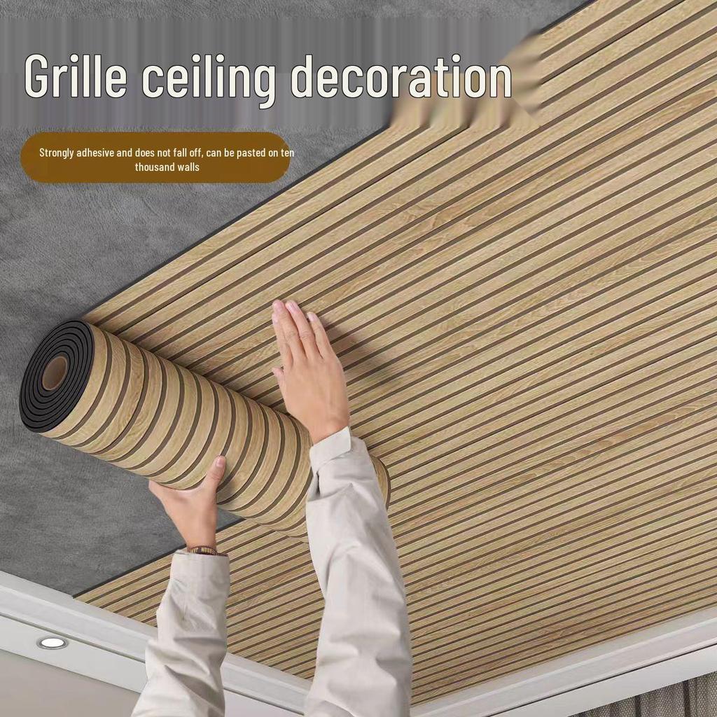3D Lattice Wood Veneer Self-Adhesive Wall Panel Decor Sticker
