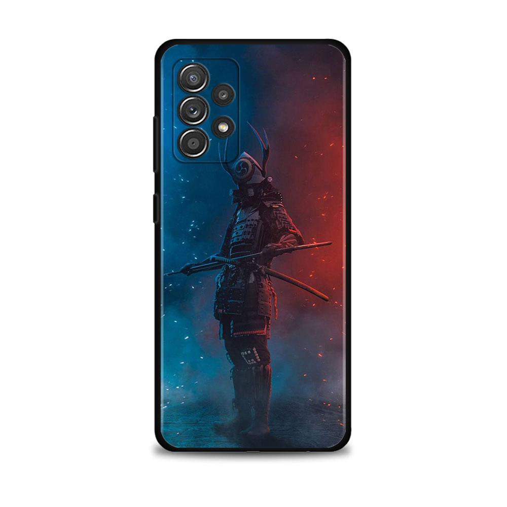 Pouzdro na telefon Samsung Galaxy A12 A52 A51 A32 A21s A71 A31 A32 A02s A72 A41 A22 Kryt Celular Funda Samurai Japan Ghost Art