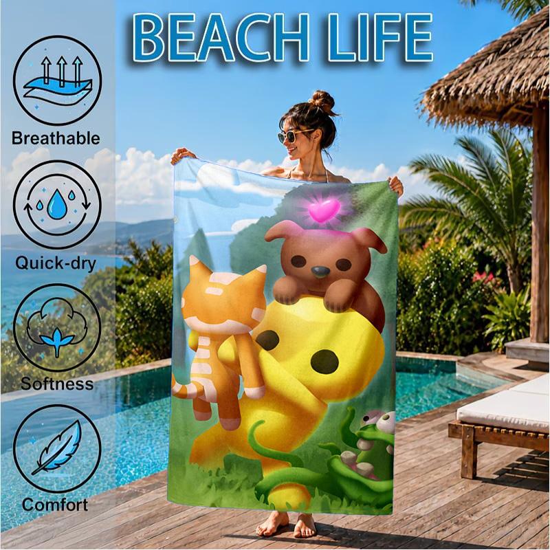 Wobbly Life Adventure Awaits Beach Towel, Quick-drying, Easy to Care for, Suitable for Both Fitness and Beach Vacations,Sports Essential