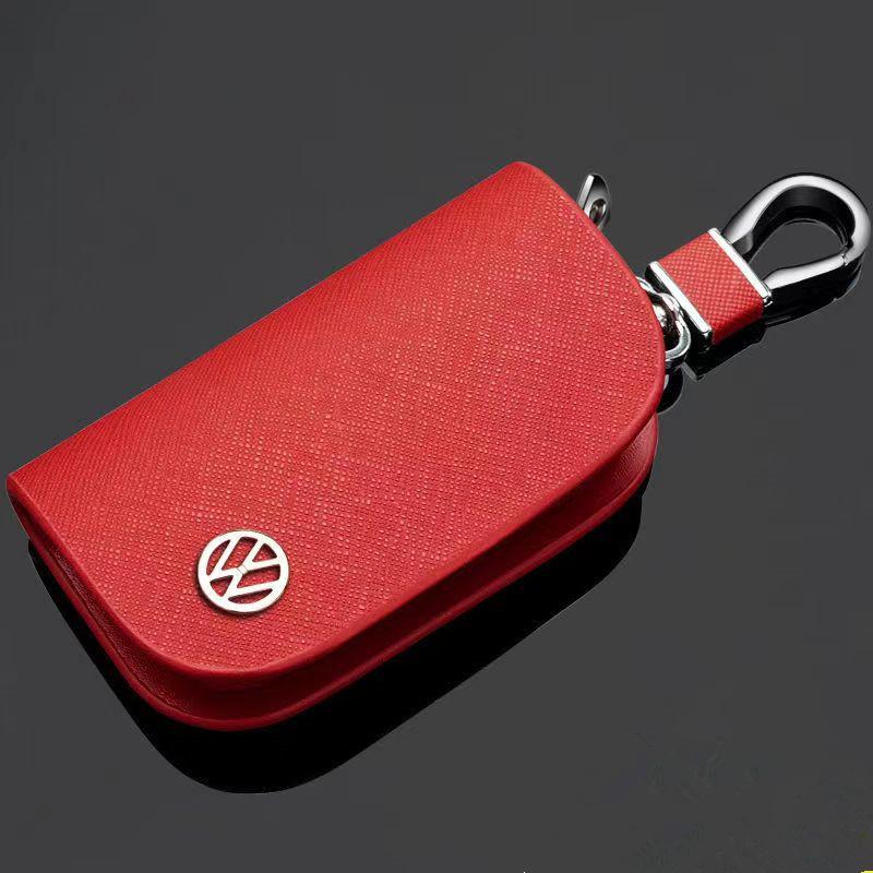 Valve Stems Caps Leather Car Key Case Cross Pattern Car Key Cover Key Holder For VW Volkswagen Golf Polo Passat Tiguan Touran Je zw0