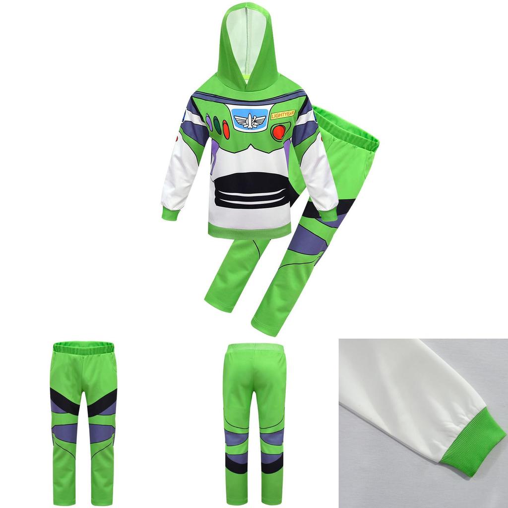 Adorable Toy Story 4 Cosplay Buzz Lightyear 2pcs Set Hoodie Pants Halloween Costume